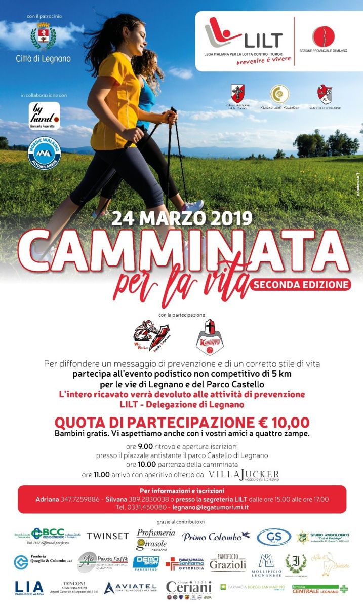 Domenica 24 Marzo “Camminata per la vita” – LILT