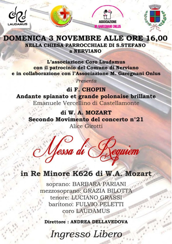 Domenica 3 Novembre 2019 – Messa Requiem –  Nerviano